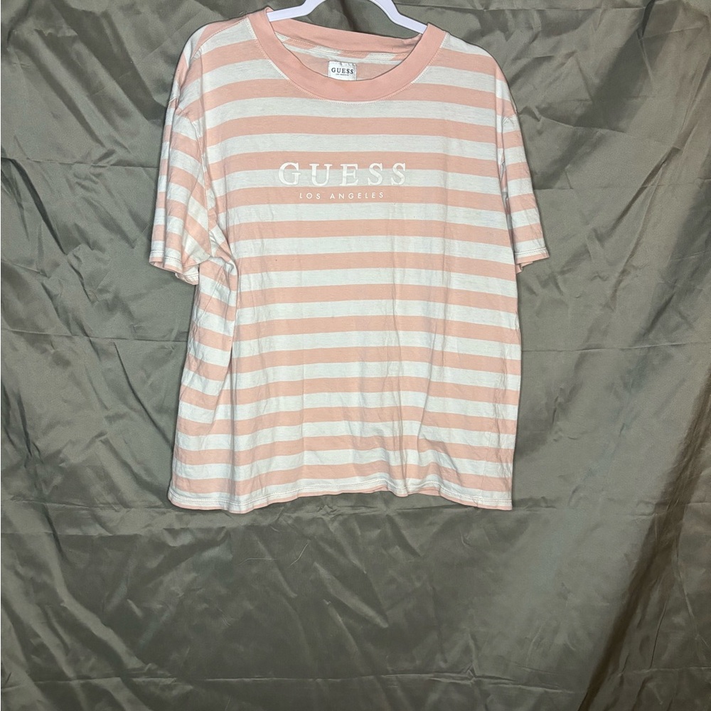 GUESS Pink Striped T-Shirt